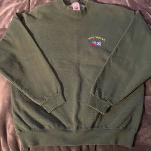 Vintage 90s fruit of the loom forest green crewneck with embroidery
